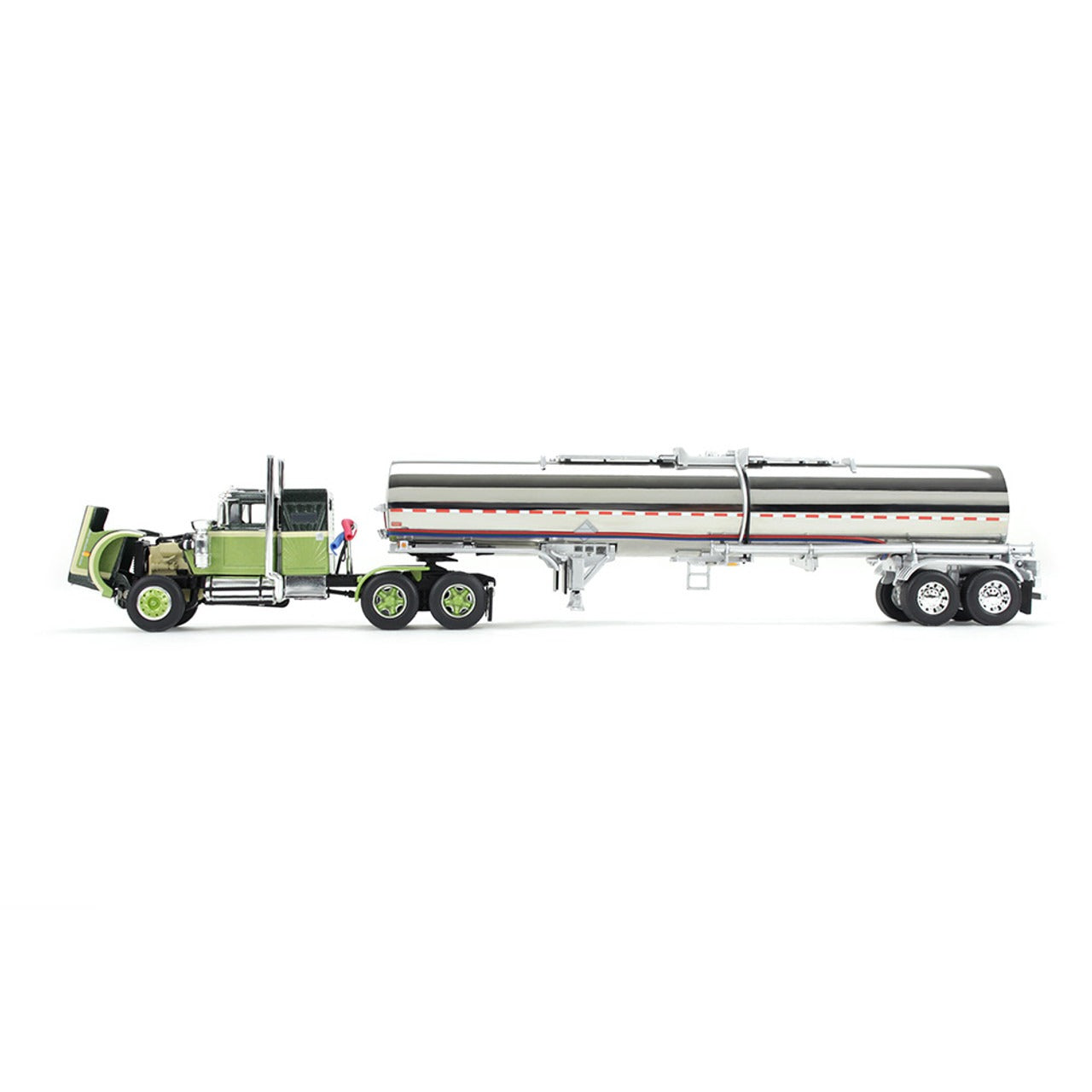 White Western Star 4900 w/Brenner Chemical Tanker Trailer (Dark Green/Olive)