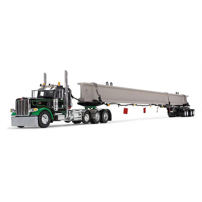 Peterbilt 389 w/ERMC 4-Axle Hydra-Steer Trailer with Bridge Beam Section Load (Black/Green)