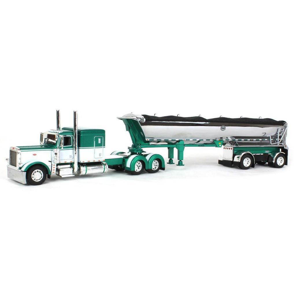 Peterbilt 389 w/MAC 'Simizer Round Bottom End Dump Trailer (Green/White)