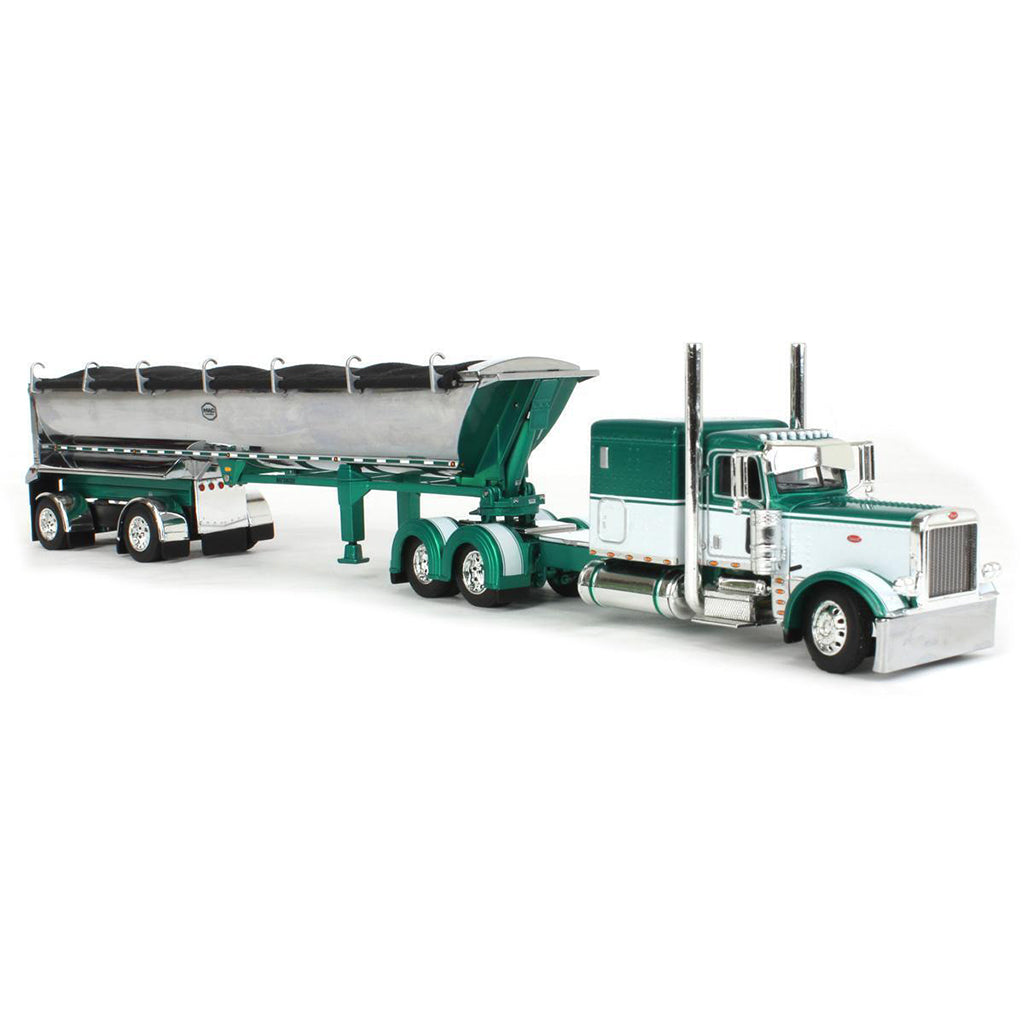 Peterbilt 389 w/MAC 'Simizer Round Bottom End Dump Trailer (Green/White)