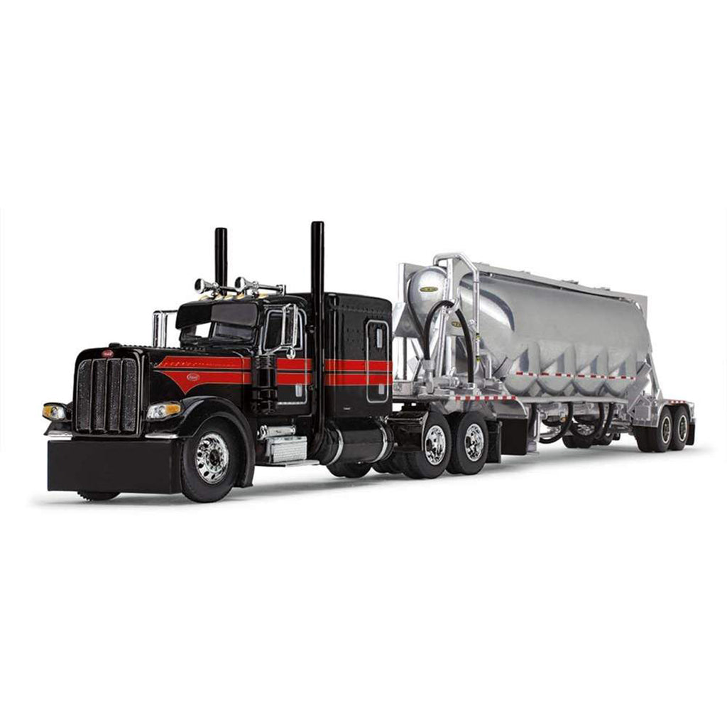 Peterbilt 389 w/Heil 4-Bottom J&L Vacuum Pneumatic Tanker Trailer (Black/Viper Red)