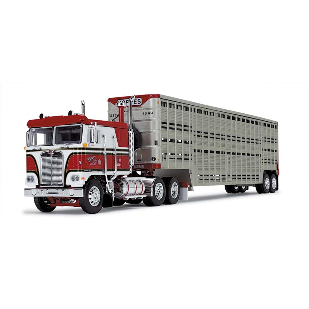 Kenworth K100 w/45' Wilson Livestock Trailer "Koppes Truck Line" (Red/White/Black)