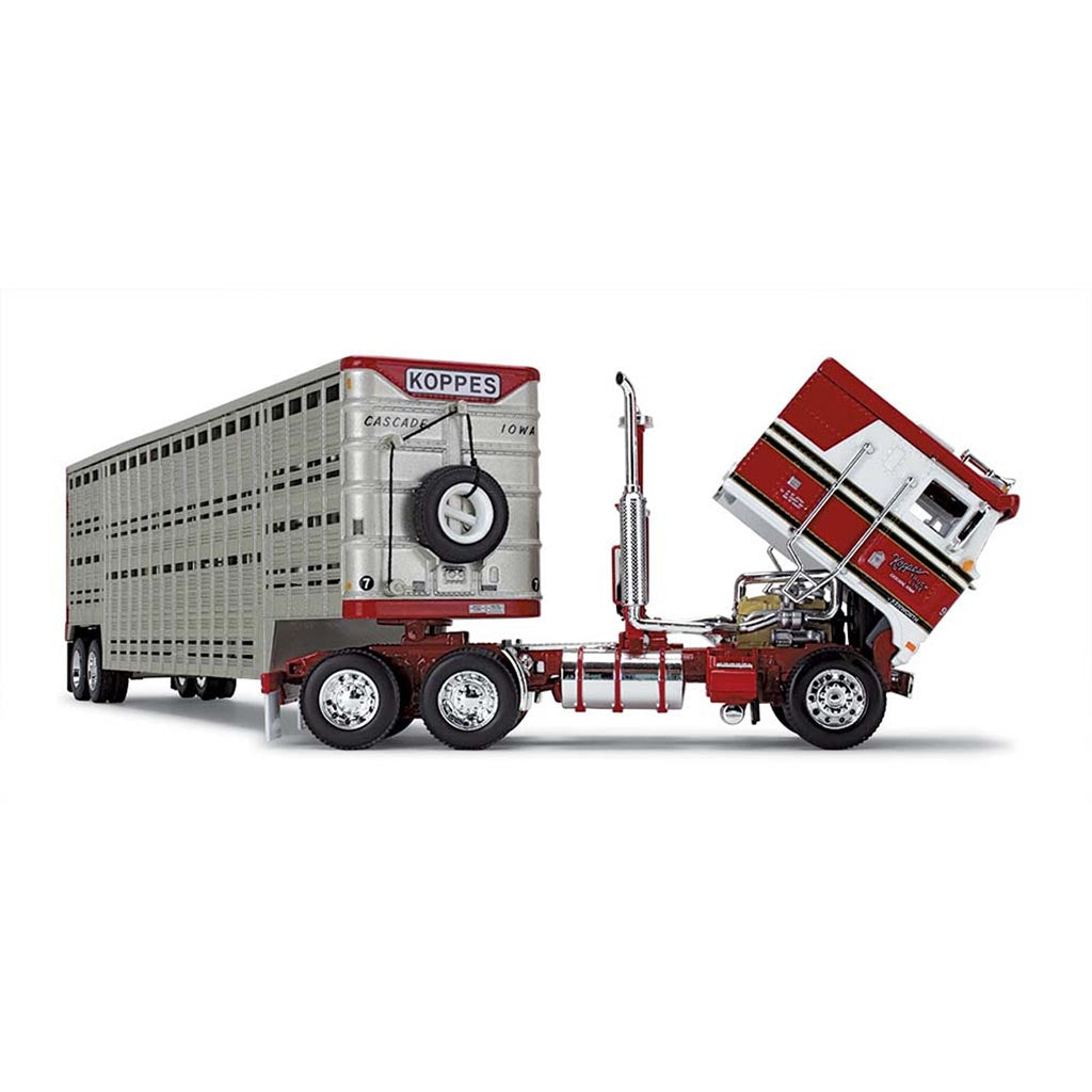 Kenworth K100 w/45' Wilson Livestock Trailer "Koppes Truck Line" (Red/White/Black)