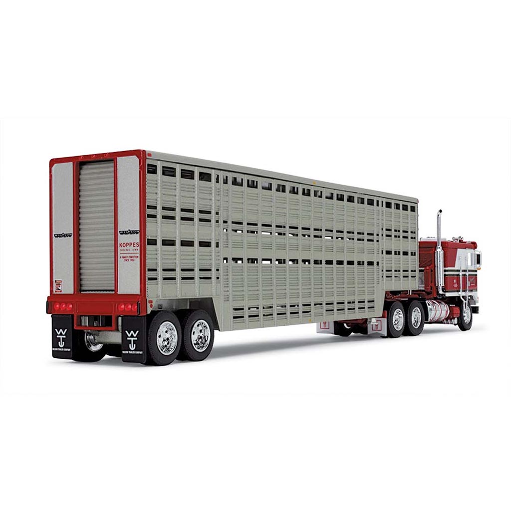 Kenworth K100 w/45' Wilson Livestock Trailer "Koppes Truck Line" (Red/White/Black)