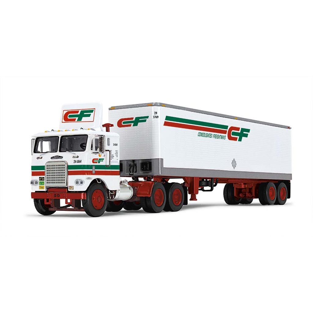 White Freightliner COE w/40' Dry Van Trailer "CF - Consolidated Freightways" (White/Red)