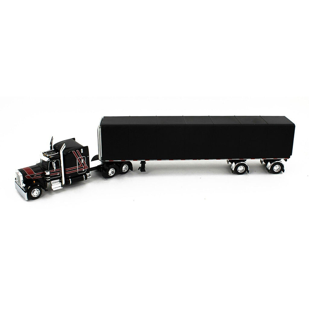 Peterbilt 359 w/53' Utility Roll Tarp Spread-Axle Trailer (Black/Red)