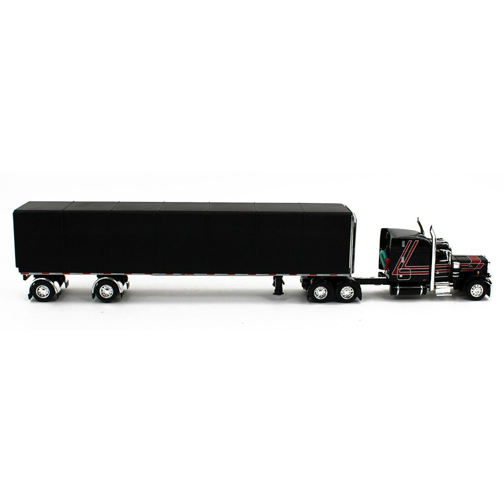 Peterbilt 359 w/53' Utility Roll Tarp Spread-Axle Trailer (Black/Red)