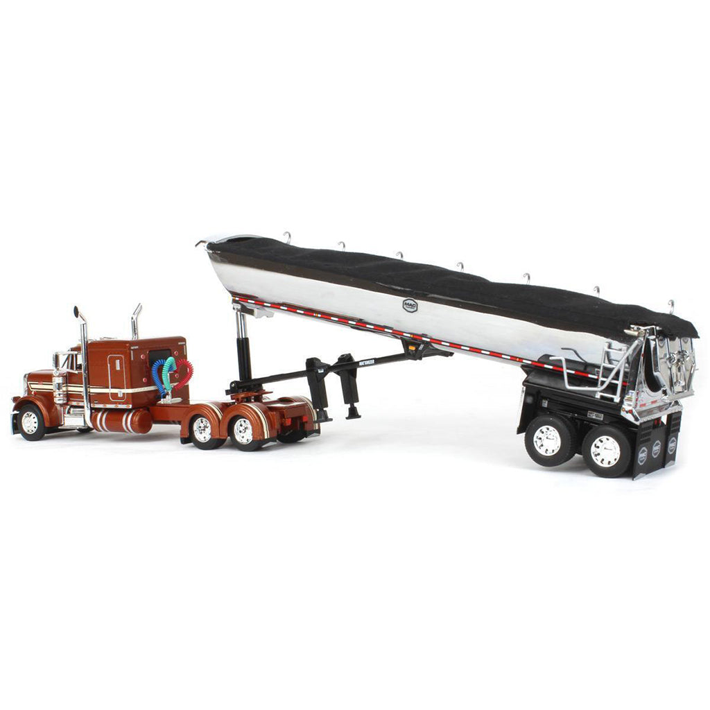 Peterbilt 379 w/MAC 'Simizer Round Bottom End Dump Trailer (Burnt Orange/Tan)