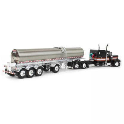 Peterbilt 379 w/Walker Quad-Axle Milk Tanker Trailer (Black/Red/White)