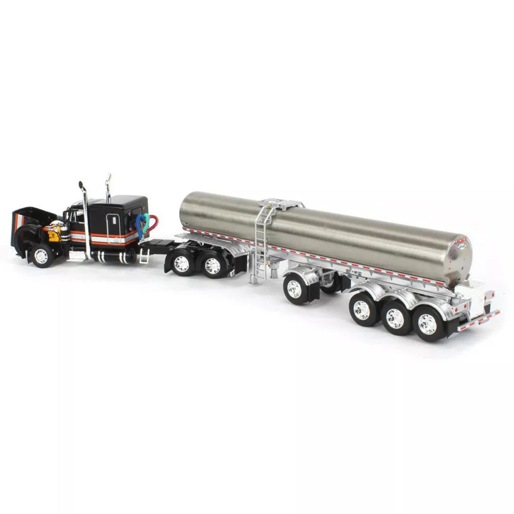 Peterbilt 379 w/Walker Quad-Axle Milk Tanker Trailer (Black/Red/White)