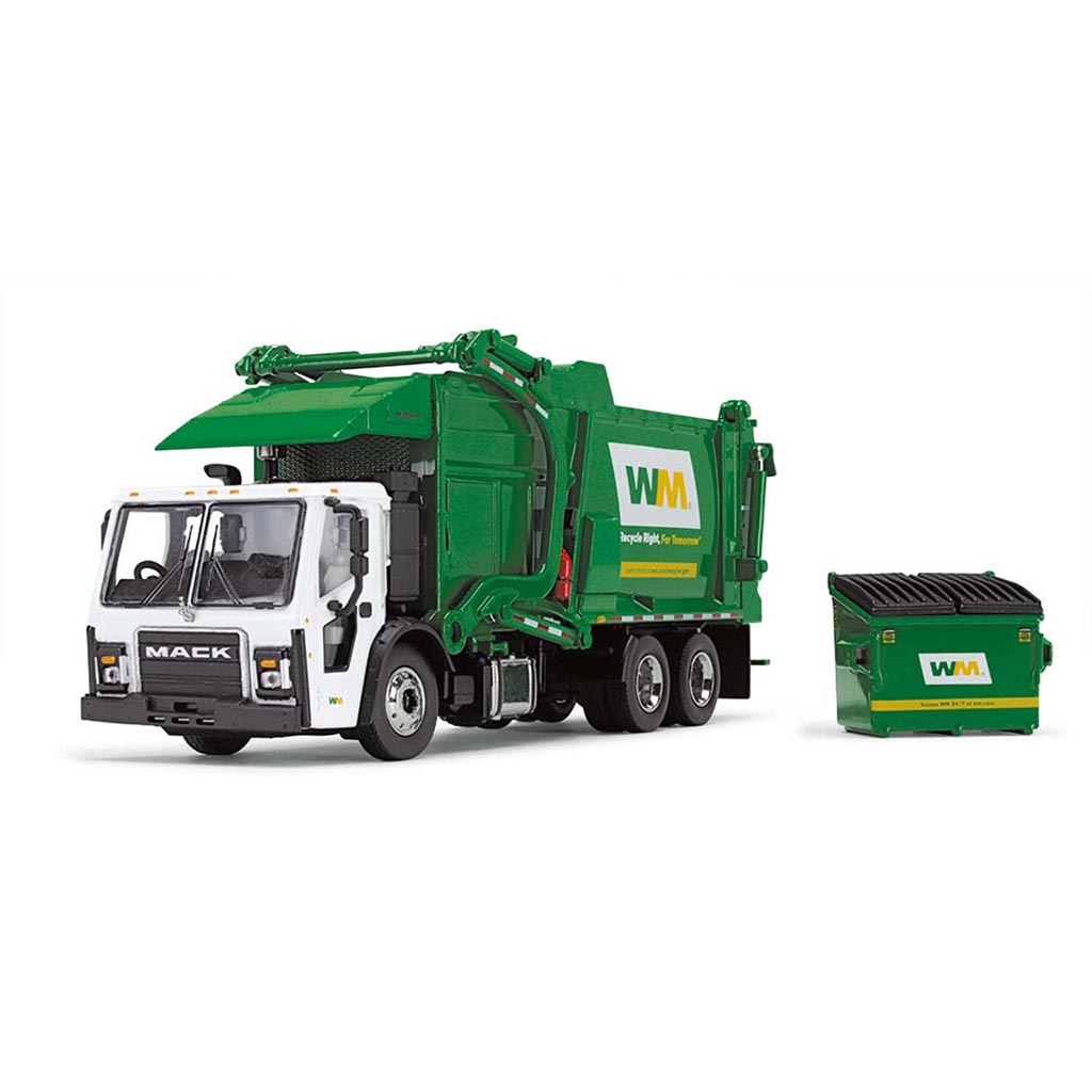 Mack LR w/McNeilus Meridian Front Load Refuse Truck Body and Bin "Waste Management" (Green/White)