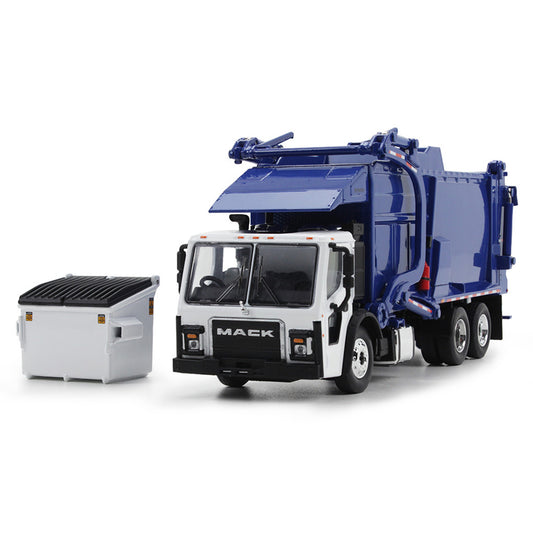 Mack LR w/McNeilus Meridian Front Load Refuse Truck Body and Trash Bin (Blue/White)