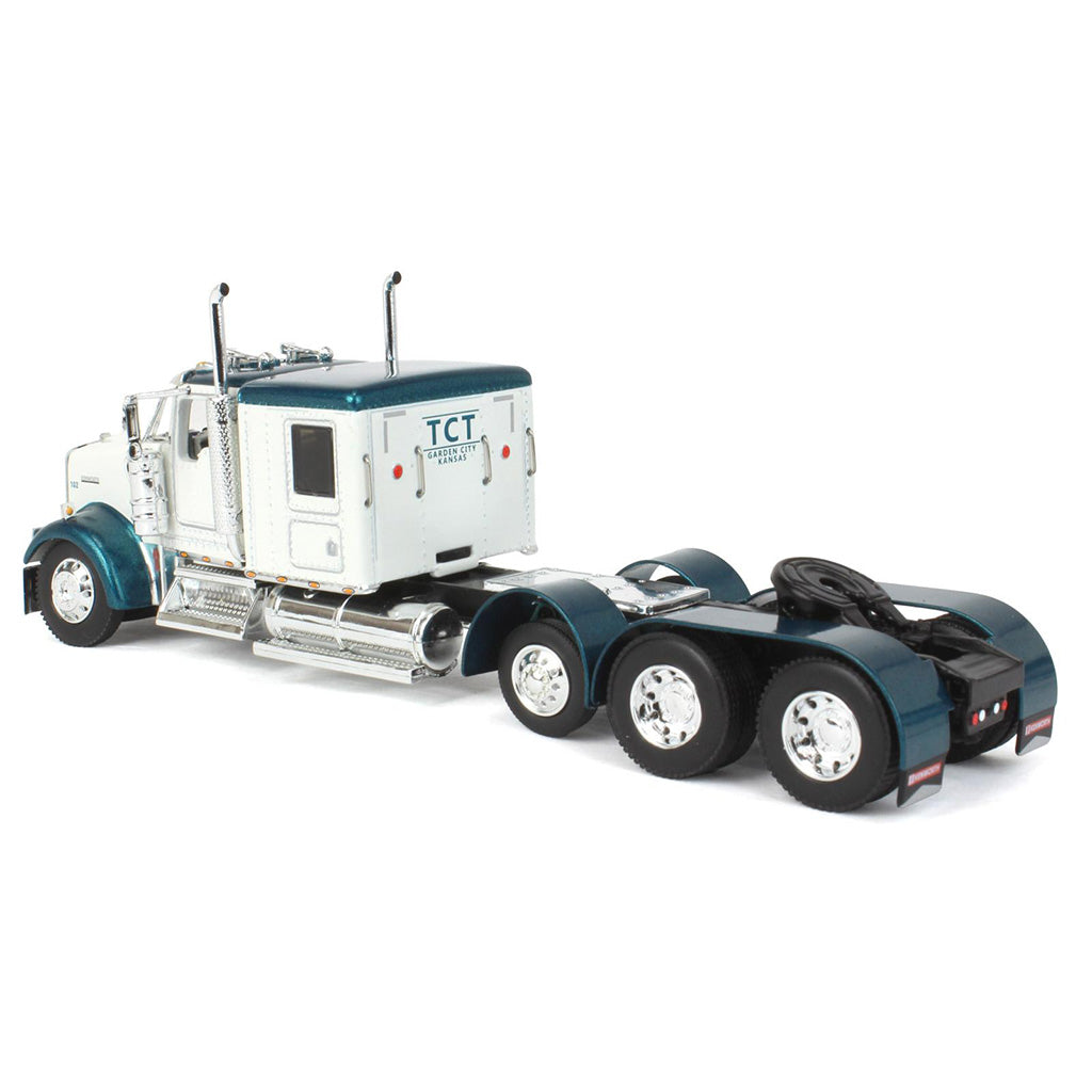 Kenworth W900L Tri-Axle w/Polar Deep Drop Tanker Trailer "TCT" (White/Teal/Chrome)