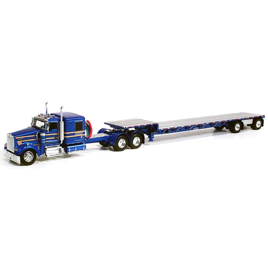 Kenworth W900L w/53' Transcraft Step Deck Trailer (Blue)