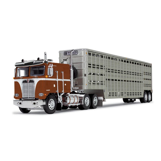 Kenworth K100 COE w/45' Wilson Livestock Trailer (Brown/Silver)