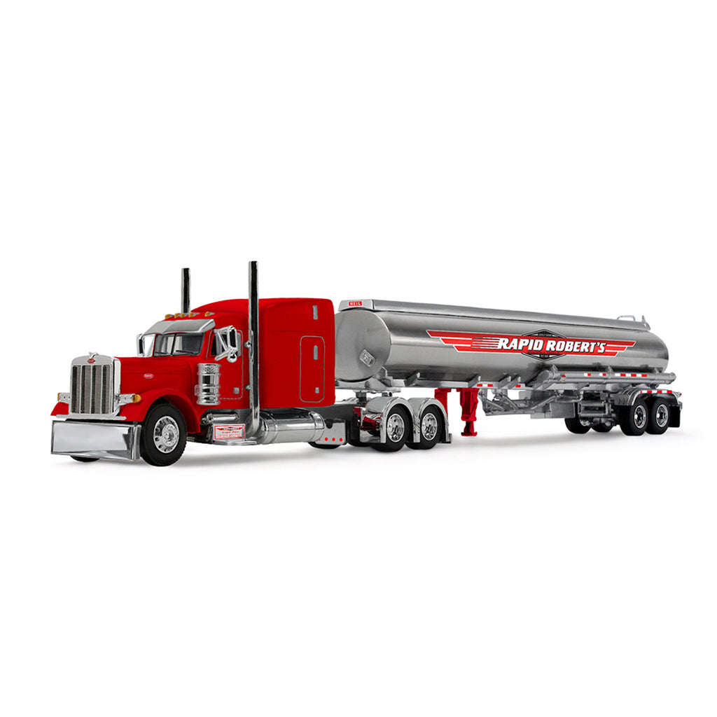 Red and silver tanker truck with 'Rapid Robert's' branding on a white background