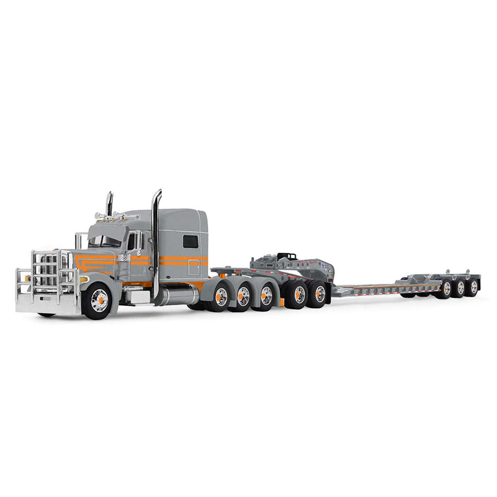 Model of a large truck with a trailer on a white background