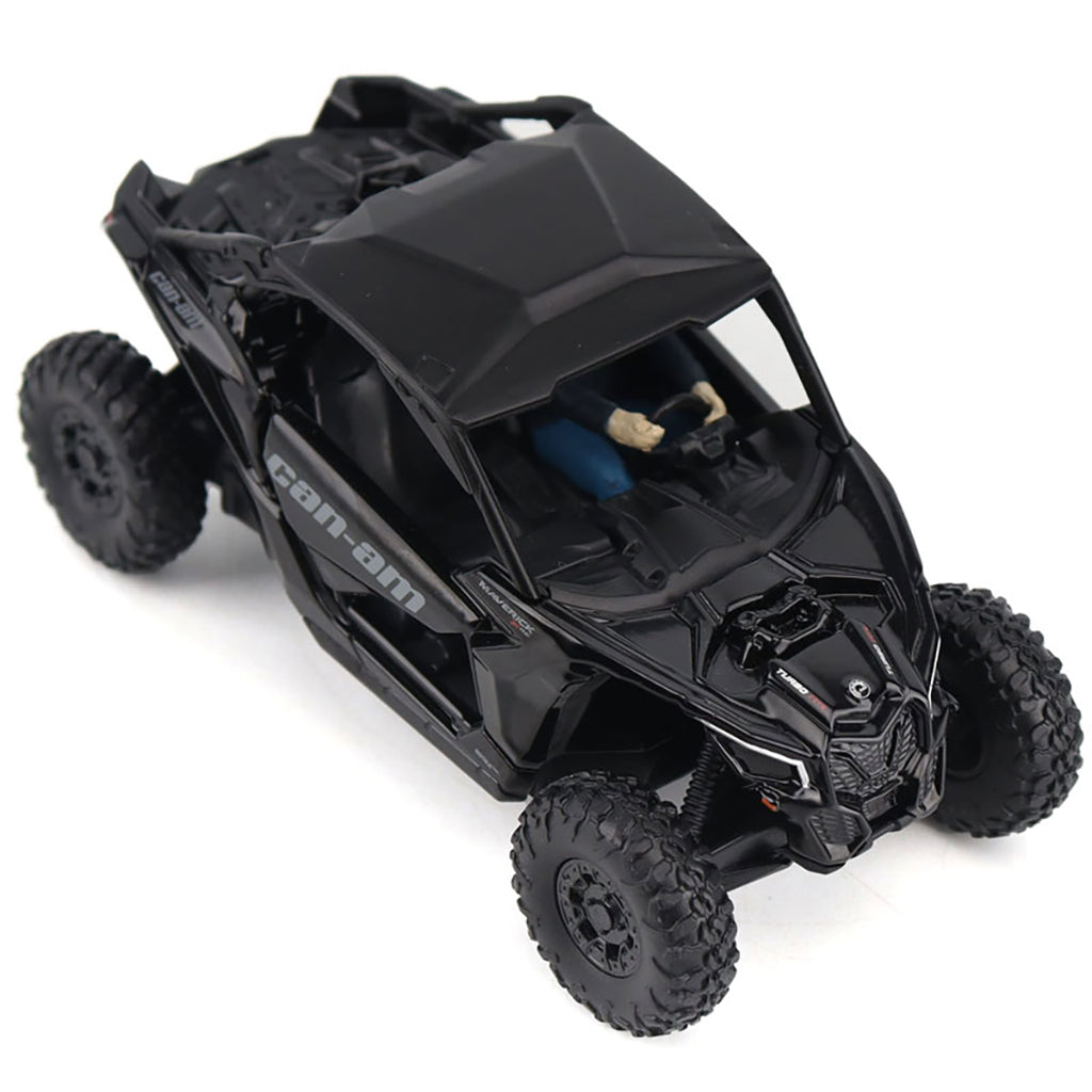 Model of a Can-Am Maverick X3 X rs Turbo RR Side-by-Side ATV (Triple Black) on a White Background