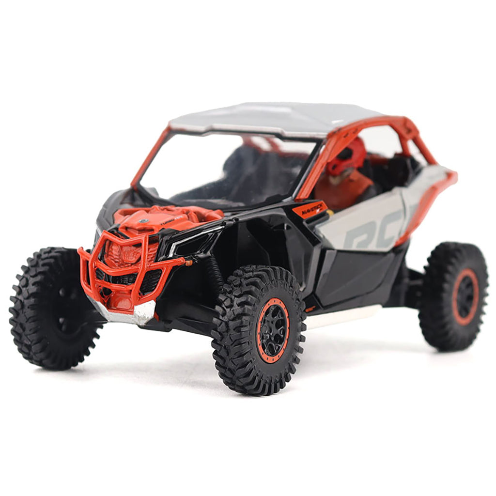 Model of a Can-Am Maverick X3 X rc Turbo RR Side-by-Side ATV on a White Background