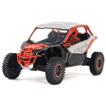 Model of a Can-Am Maverick X3 X rc Turbo RR Side-by-Side ATV on a White Background