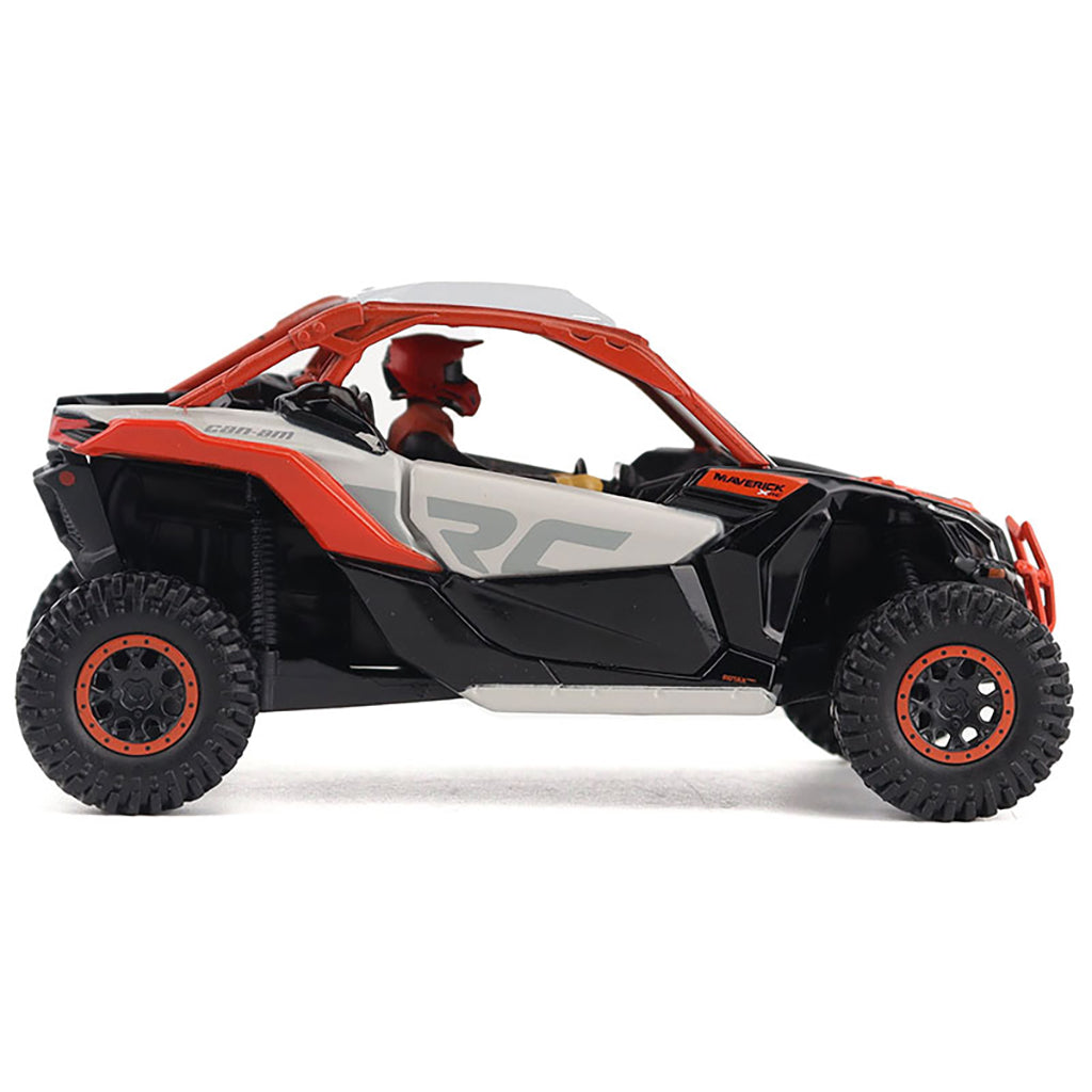 Model of a Can-Am Maverick X3 X rc Turbo RR Side-by-Side ATV on a White Background