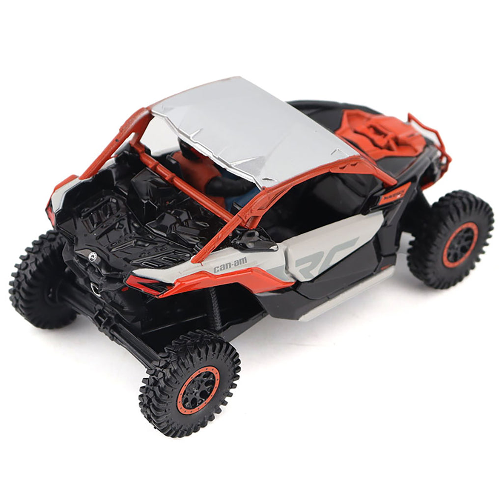 Model of a Can-Am Maverick X3 X rc Turbo RR Side-by-Side ATV on a White Background