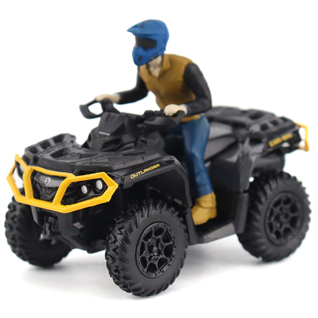 Model of a Can-Am Outlander XT-P 1000R ATV (Iron Gray/Black/Neo Yellow) on a White Background