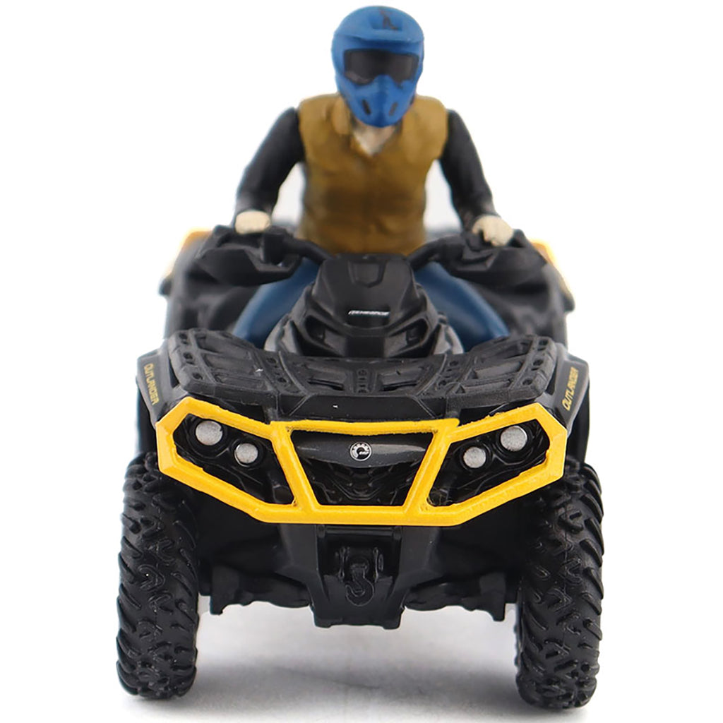Model of a Can-Am Outlander XT-P 1000R ATV (Iron Gray/Black/Neo Yellow) on a White Background