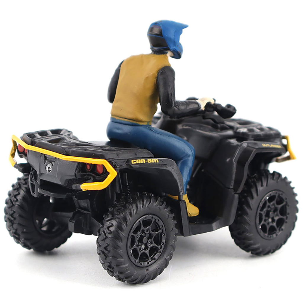 Model of a Can-Am Outlander XT-P 1000R ATV (Iron Gray/Black/Neo Yellow) on a White Background