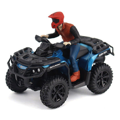Model of a Can-Am Outlander ATV with a rider figure on a white background