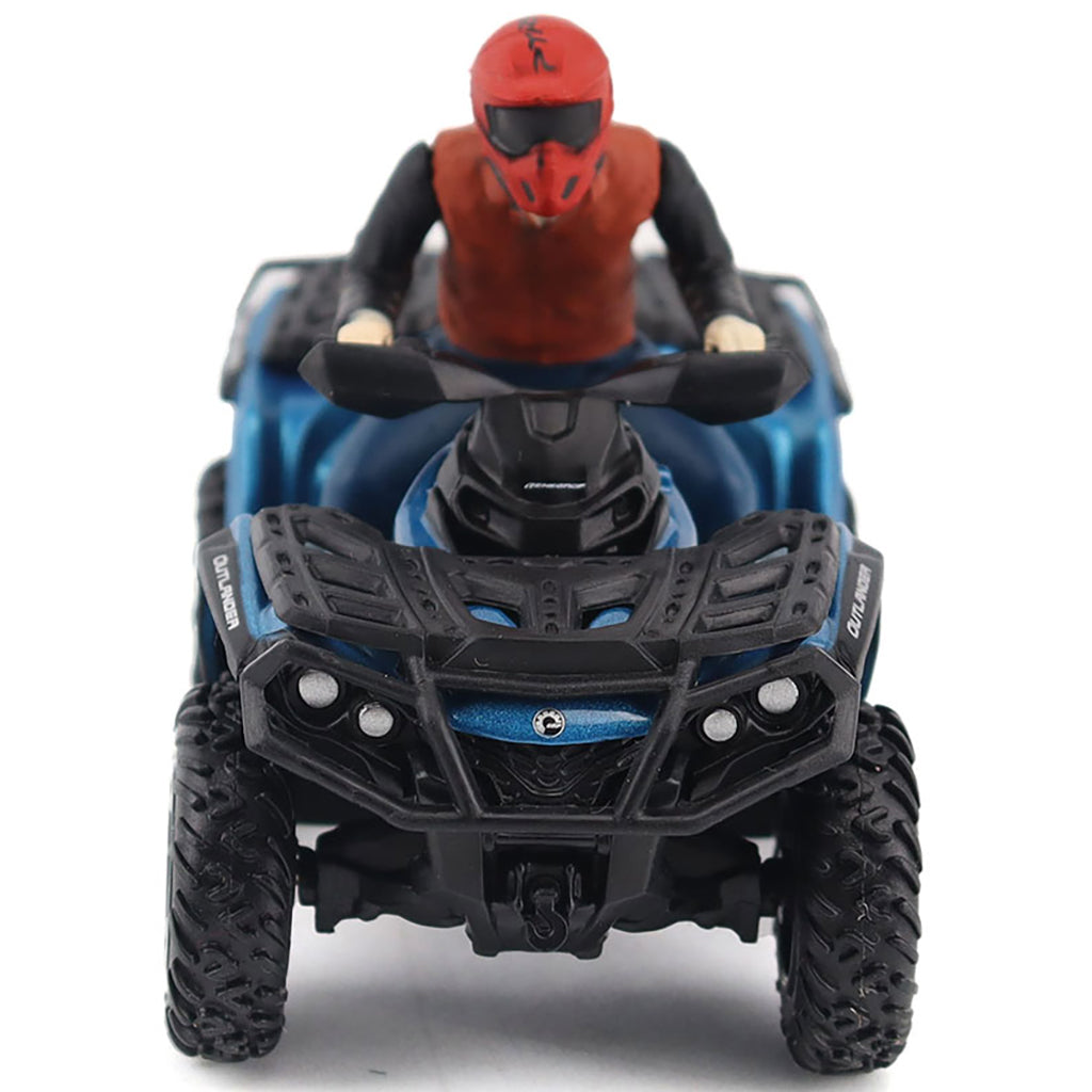 Model of a Can-Am Outlander ATV with a rider figure on a white background