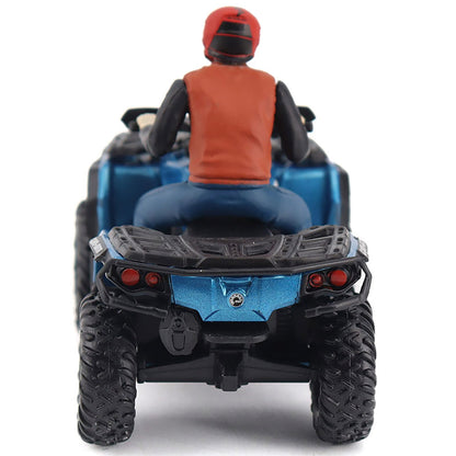 Model of a Can-Am Outlander ATV with a rider figure on a white background