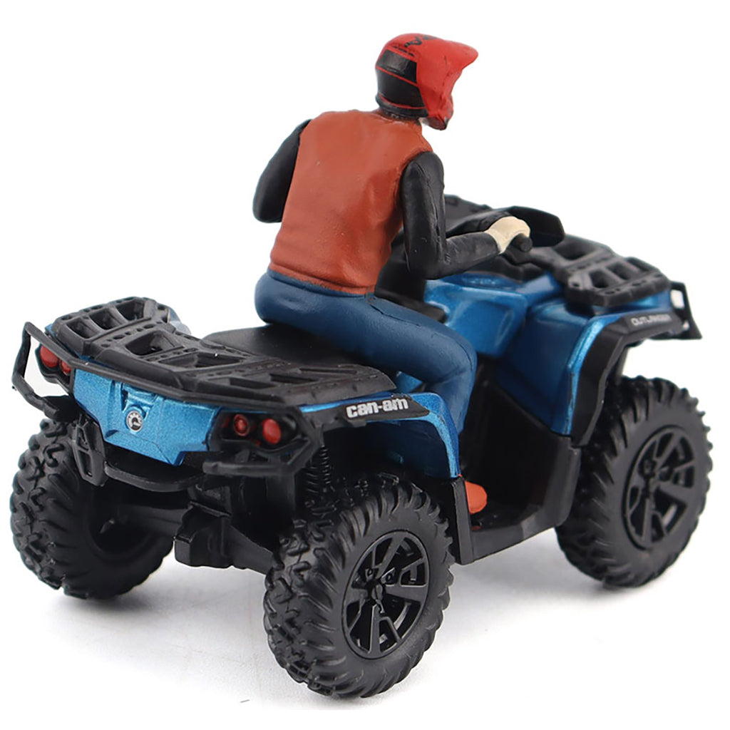 Model of a Can-Am Outlander ATV with a rider figure on a white background