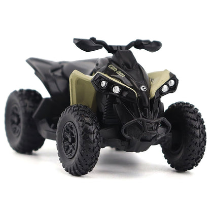 Model of a four-wheeler on a white background