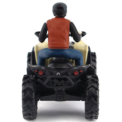 Model of a person riding a Can-Am ATV on a white background