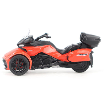 Model of a Can-Am Spyder F3 Limited Special Series 3-Wheel Motorcycle (Viper Red) on a White Background