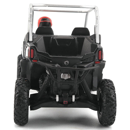 Black side-by-side vehicle with transparent roof on a white background