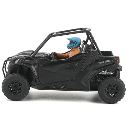 Model of a Can-Am vehicle with a person inside on a white background