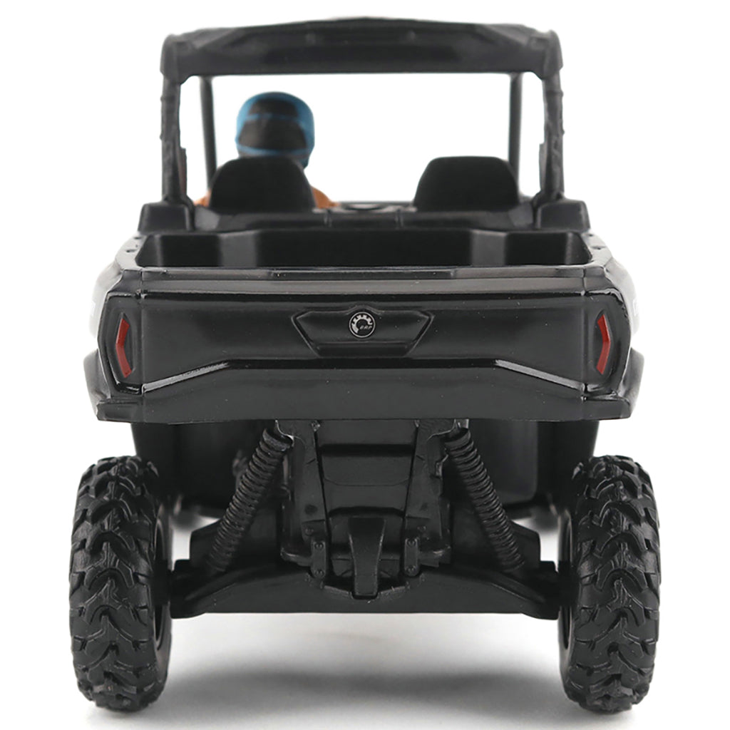 Black off-road vehicle with a person inside on a white background