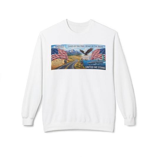 Old Glory Patriotic Crewneck Sweatshirt – 'We The People' American Flag & Eagle Design