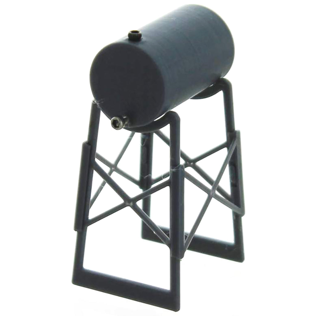 Gray 500-Gallon Fuel Tank on Legs on a white background
