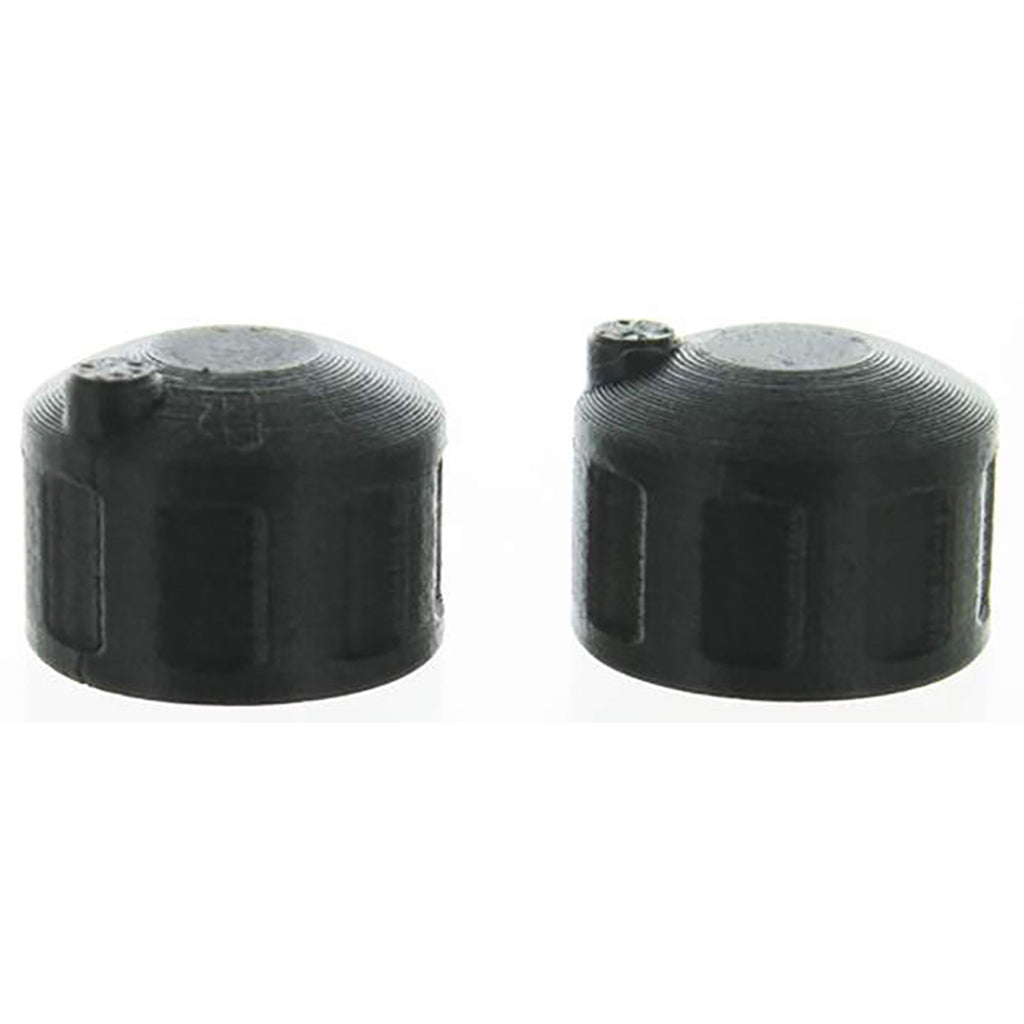 Two black cylindrical tanks on a white background