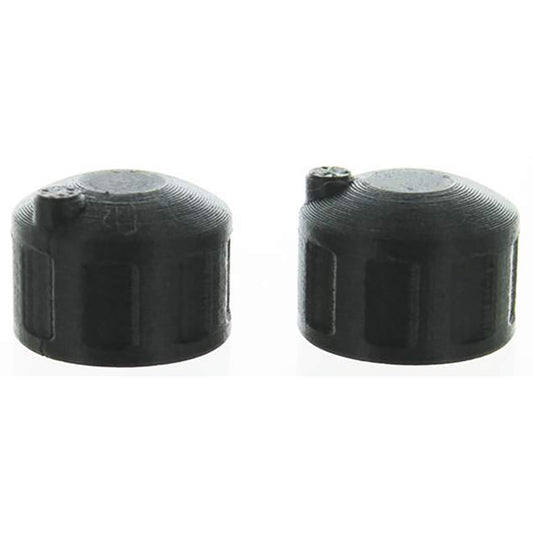 Two black cylindrical tanks on a white background