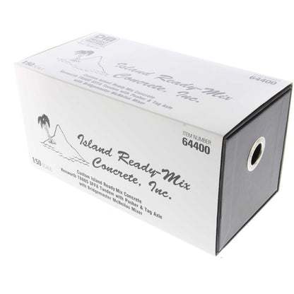A white cardboard box of Island Ready-Mix Concrete, Inc., model 64400, photographed at an angle on a white background.