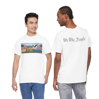 Old Glory American Flag 'United We Stand' Graphic Tee — "We The People" Back Print