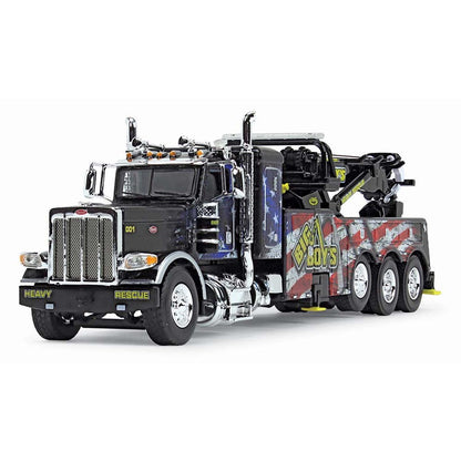 Peterbilt 389 with Century Model 1150 Rotator Tow Truck "Big Boy's Towing & Recovery" (Black with USA Flag Mural)