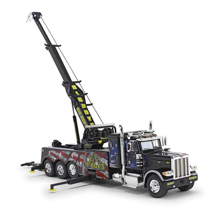 Peterbilt 389 with Century Model 1150 Rotator Tow Truck "Big Boy's Towing & Recovery" (Black with USA Flag Mural)