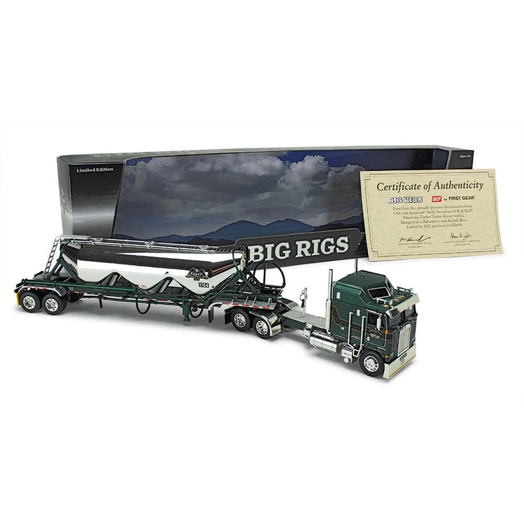 Kenworth K100 w/Heil 3-Bottom Pneumatic Tanker Trailer "Kuhnle Brothers" (Green)