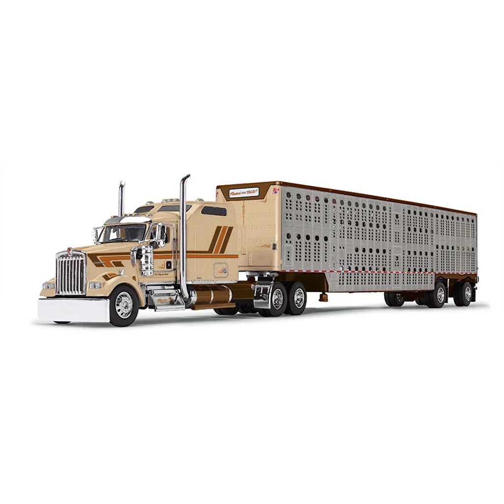 Kenworth W900L w/Wilson Silverstar 53' Livestock Trailer "Paradise Trucking - Truckin' For Tacos" (Tan/Orange/Brown)