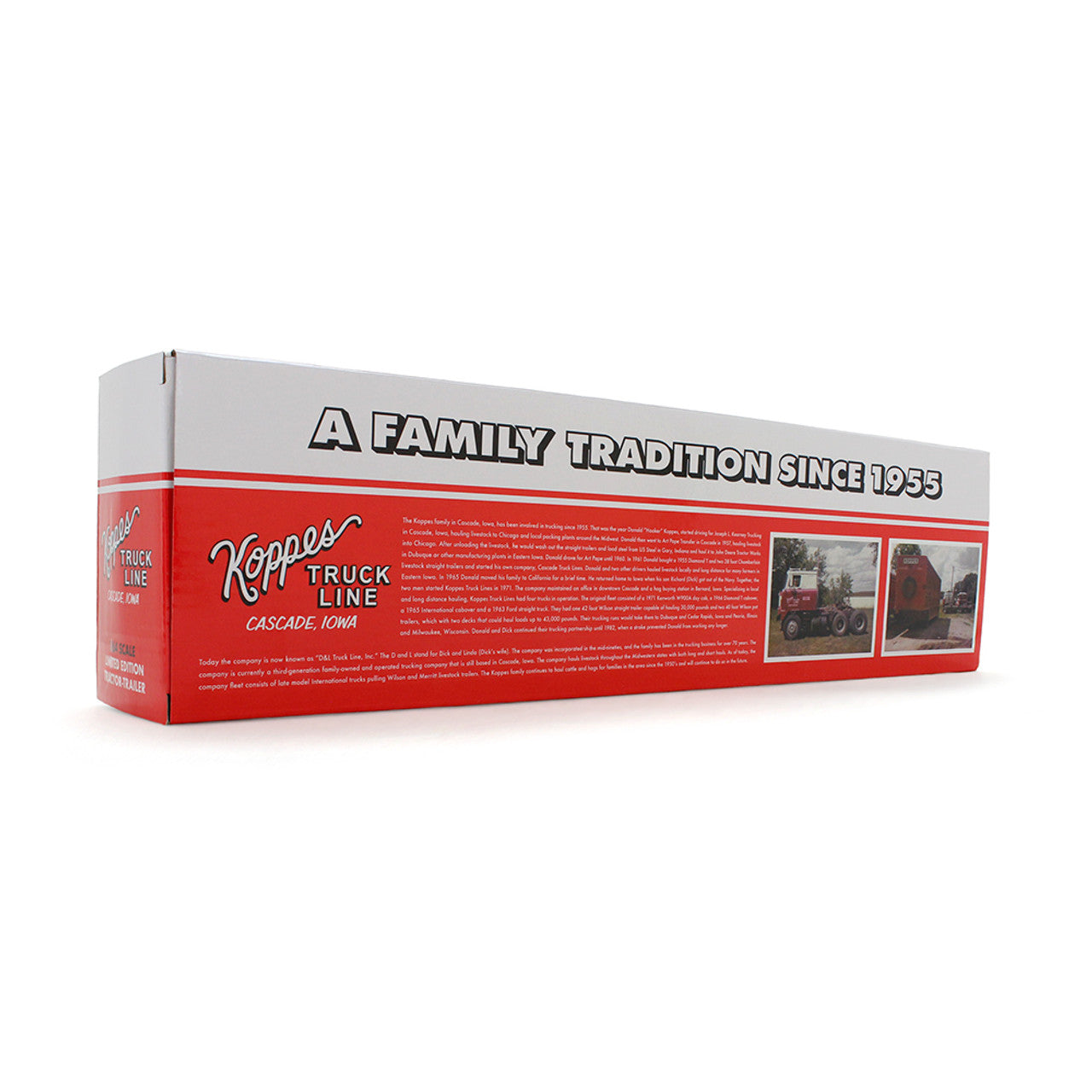 International 4070B Transtar II COE w/45' Wilson Livestock Trailer "Koppes Truck Line" (Red/White)